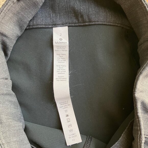 Lululemon Here to There High-Rise Crop 7/8, Charcoal Textured Color, size 2 - Picture 5 of 7